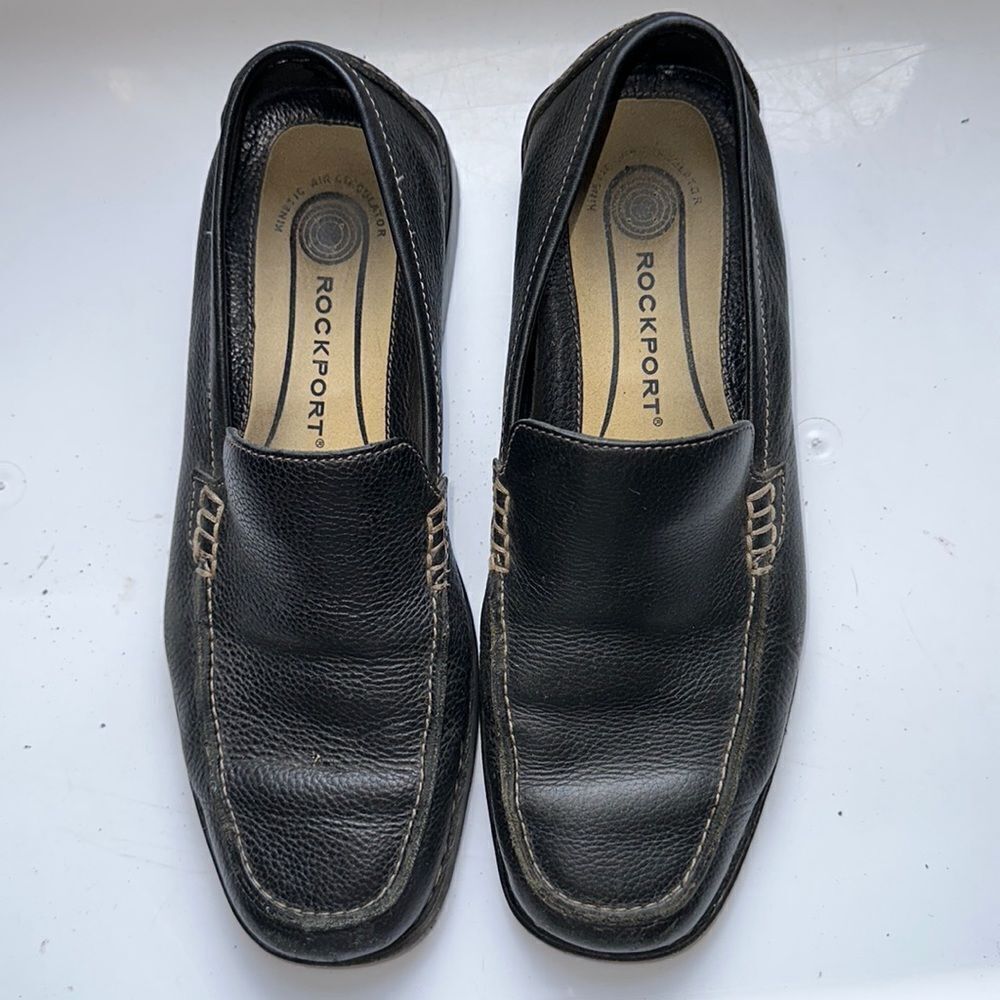 Rockport dark brown (almost black)‎ slip on leather loafers